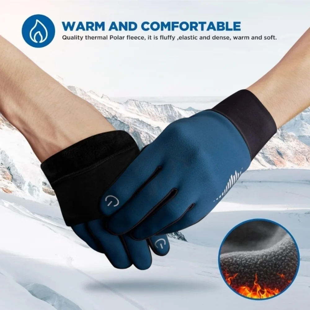 SIMARI Winter Gloves Women's Gloves Liner Thermal Warm Touch Screen Navy (EUC)